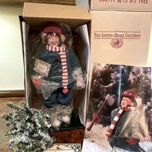NORMAN ROCKWELL CHRISTMAS “SCOTTY GETS HIS TREE” Porcelain Doll